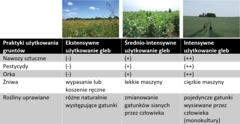 Rycina 2: Trzy powszechne sposoby użytkowania środowisk przyrodniczych.